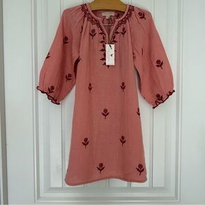 NWT Pink Chicken Girls Ava Embroidered Dress